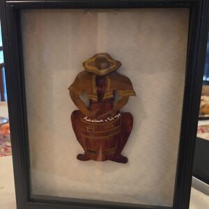 Decorative 3D Wall Art Handcarved Marquetry/Intarsia Design of a Drummer